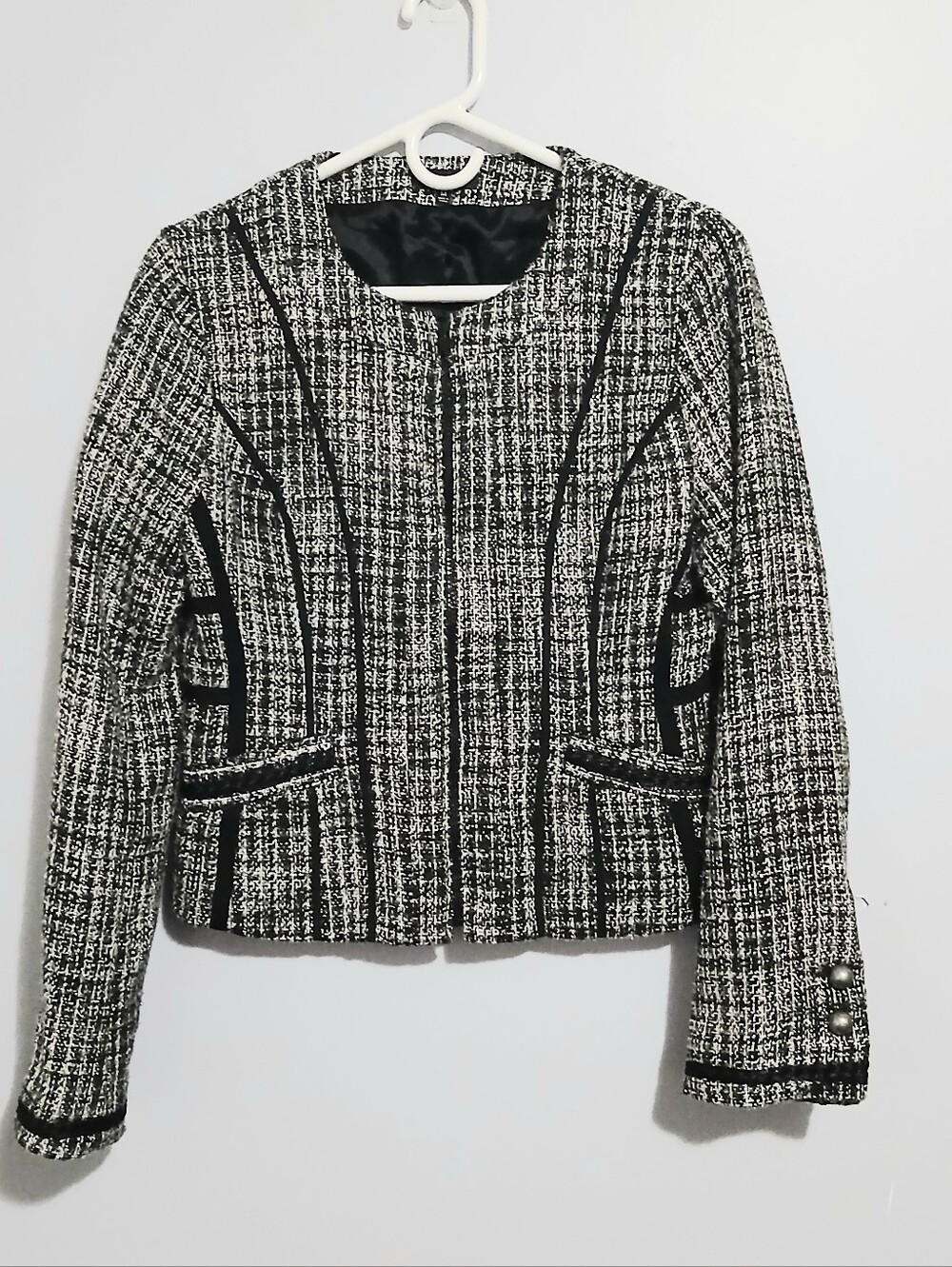 Express Black and White Tweed Blazer